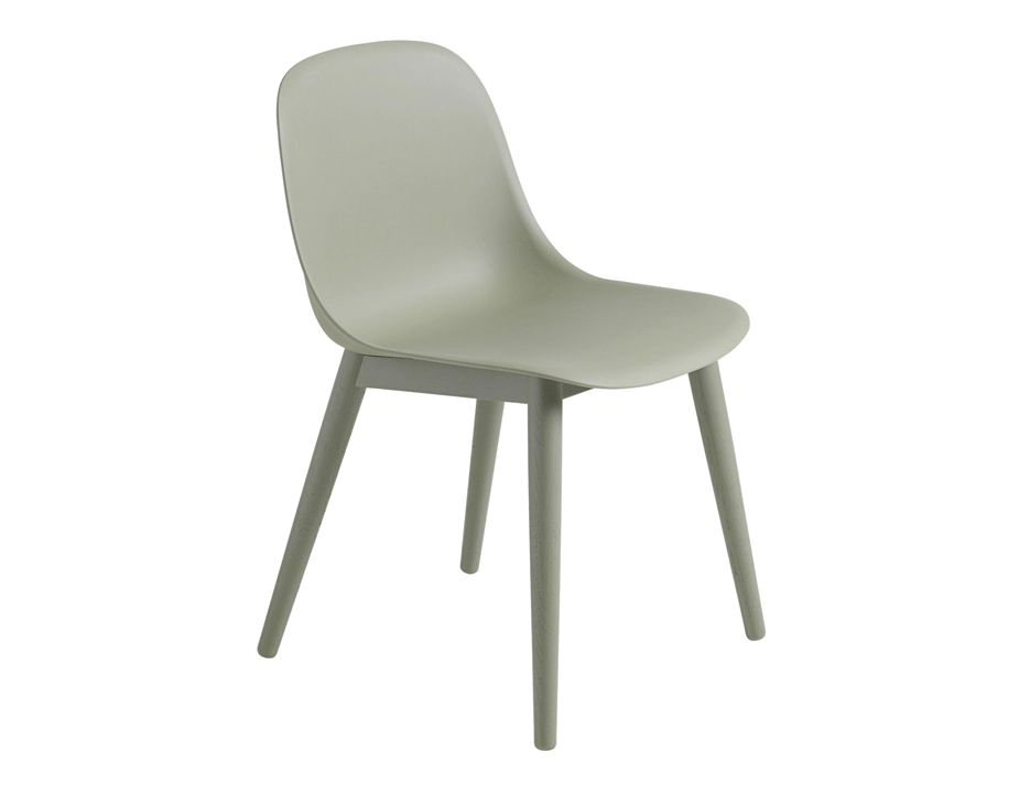 Fiber Chair Green Wood