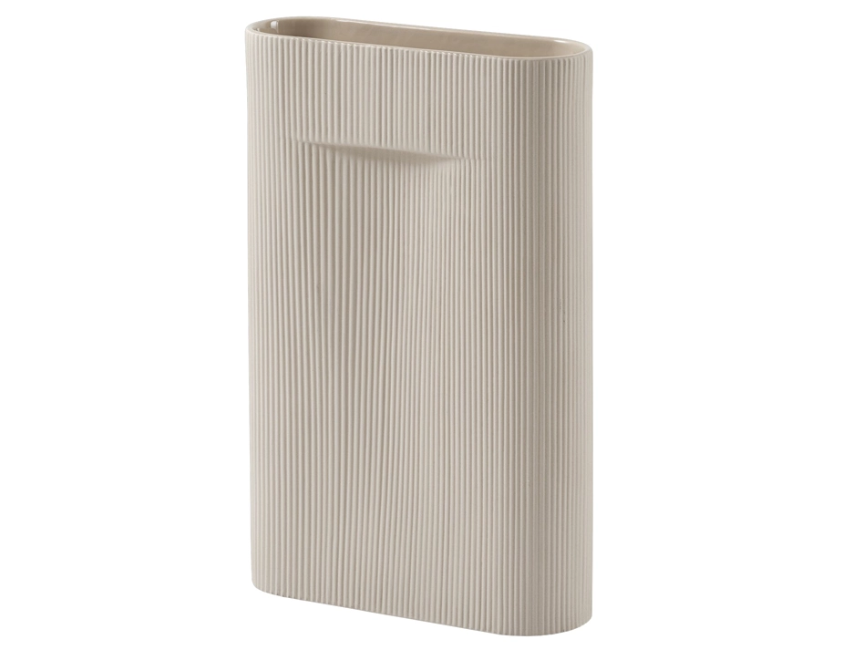 Ridge Vase Beige Large
