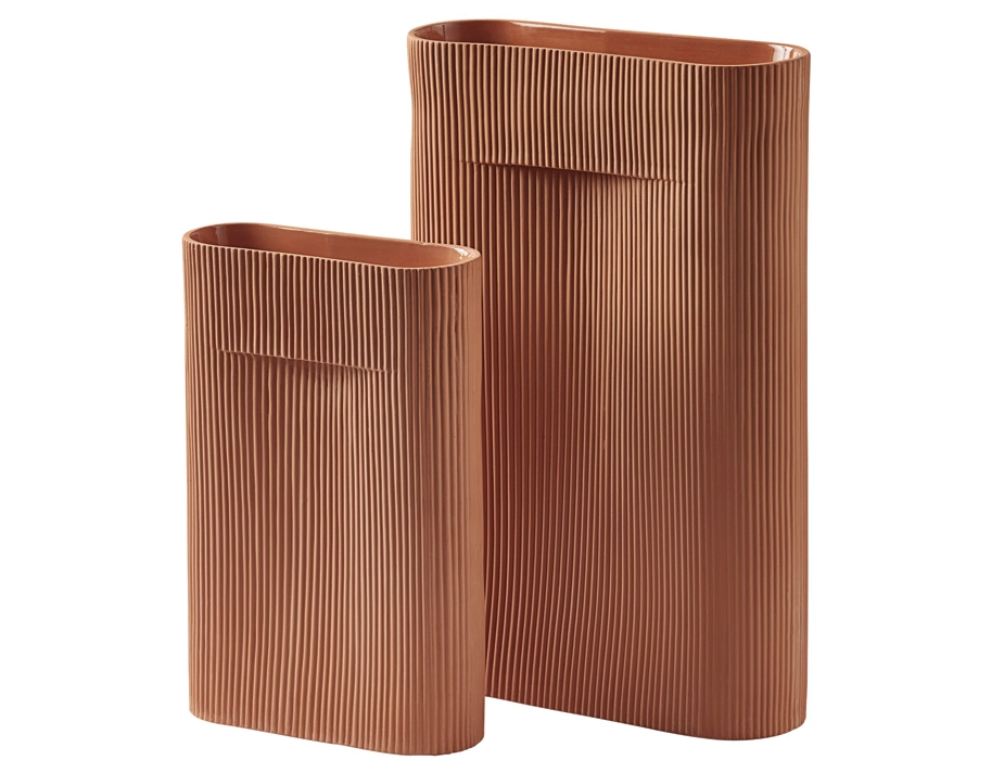 Terracotta Ridge Vase